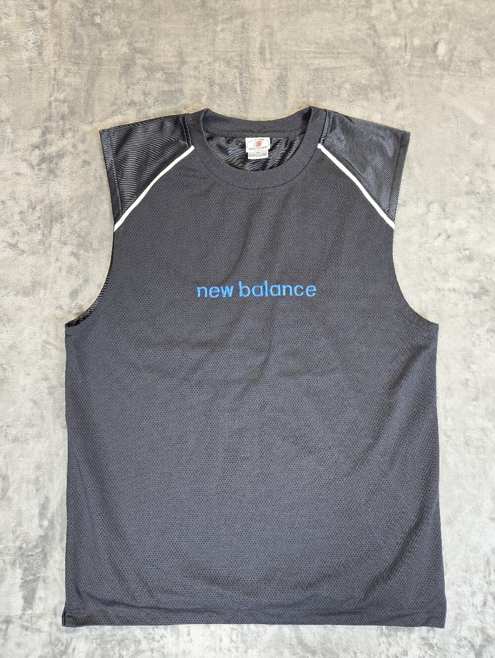 Vintage New Balance Mesh Tank Top Muscle Shirt Size Large Black